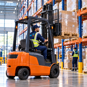 logistique moderne avec chariot élévateur 2